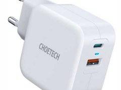 Incarcator retea Choetech PD5002, 1x USB-C PD 38W, 1x USB-A, alb